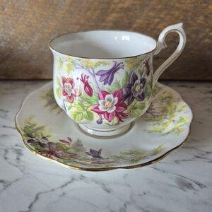 Royal Albert Vintage Columbine Tea Cup And Saucer